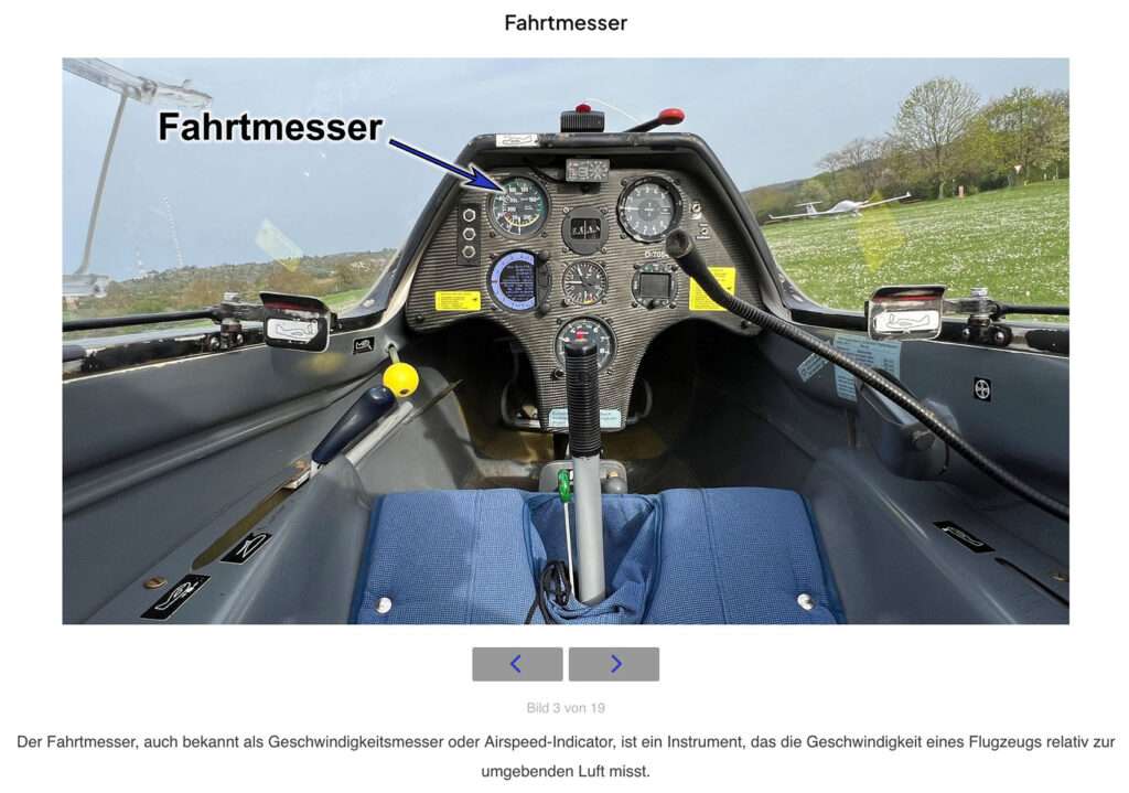 Cockpit-Fahrtmesser