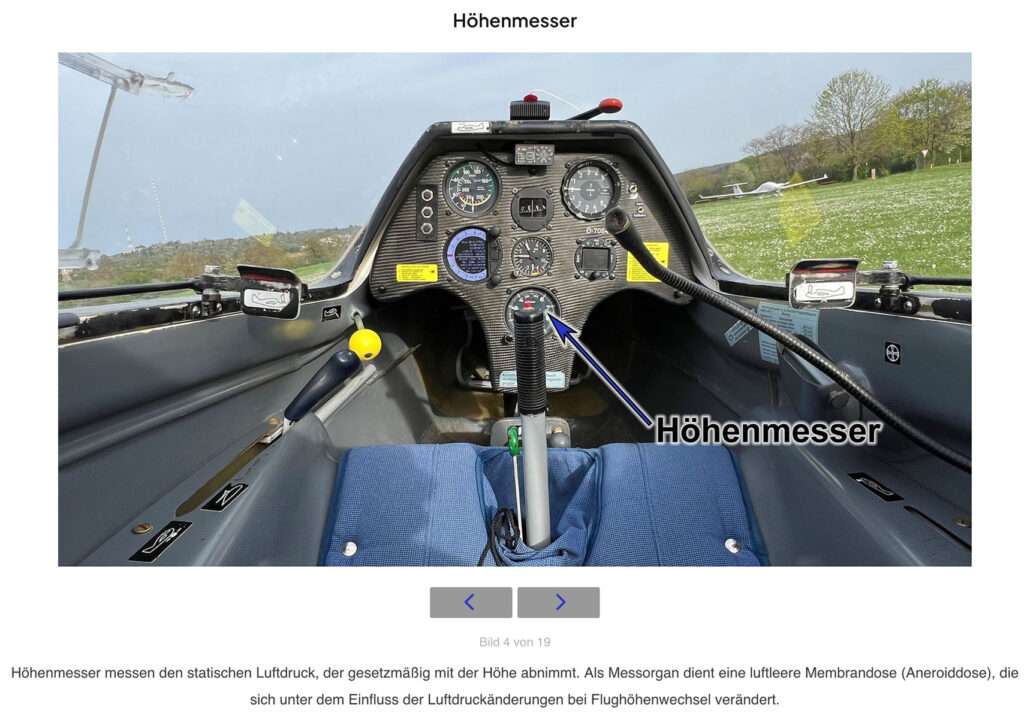 Cockpit-Höhenmesser